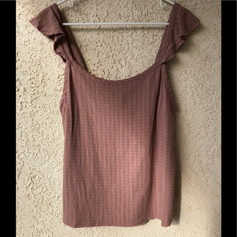 Anthropologie ruffles sleeve top